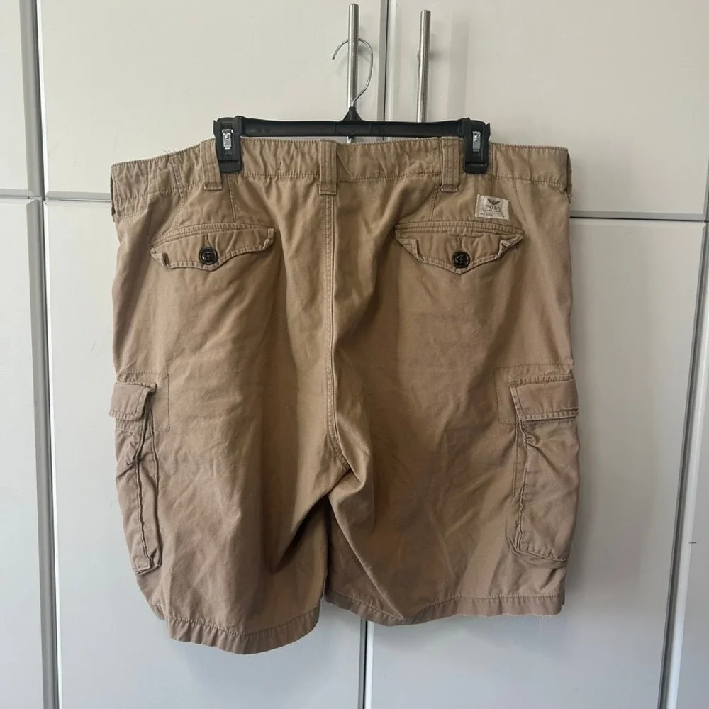 Polo Ralph Lauren Mens 42 Cargo Shorts Classic Fit Drill Khaki Tan Utility